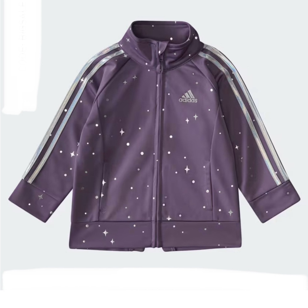 Adidas girl Glam Tricot Track jacket Sz 6